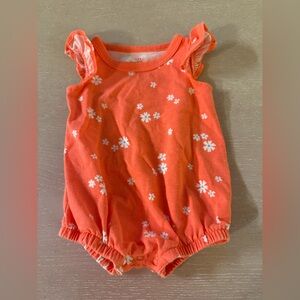 Orange Floral Romper